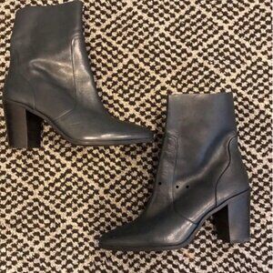 Leather navy boots